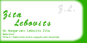 zita lebovits business card